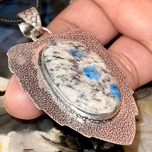 Raindrops K2 Azurite Pendant 2 1/2”